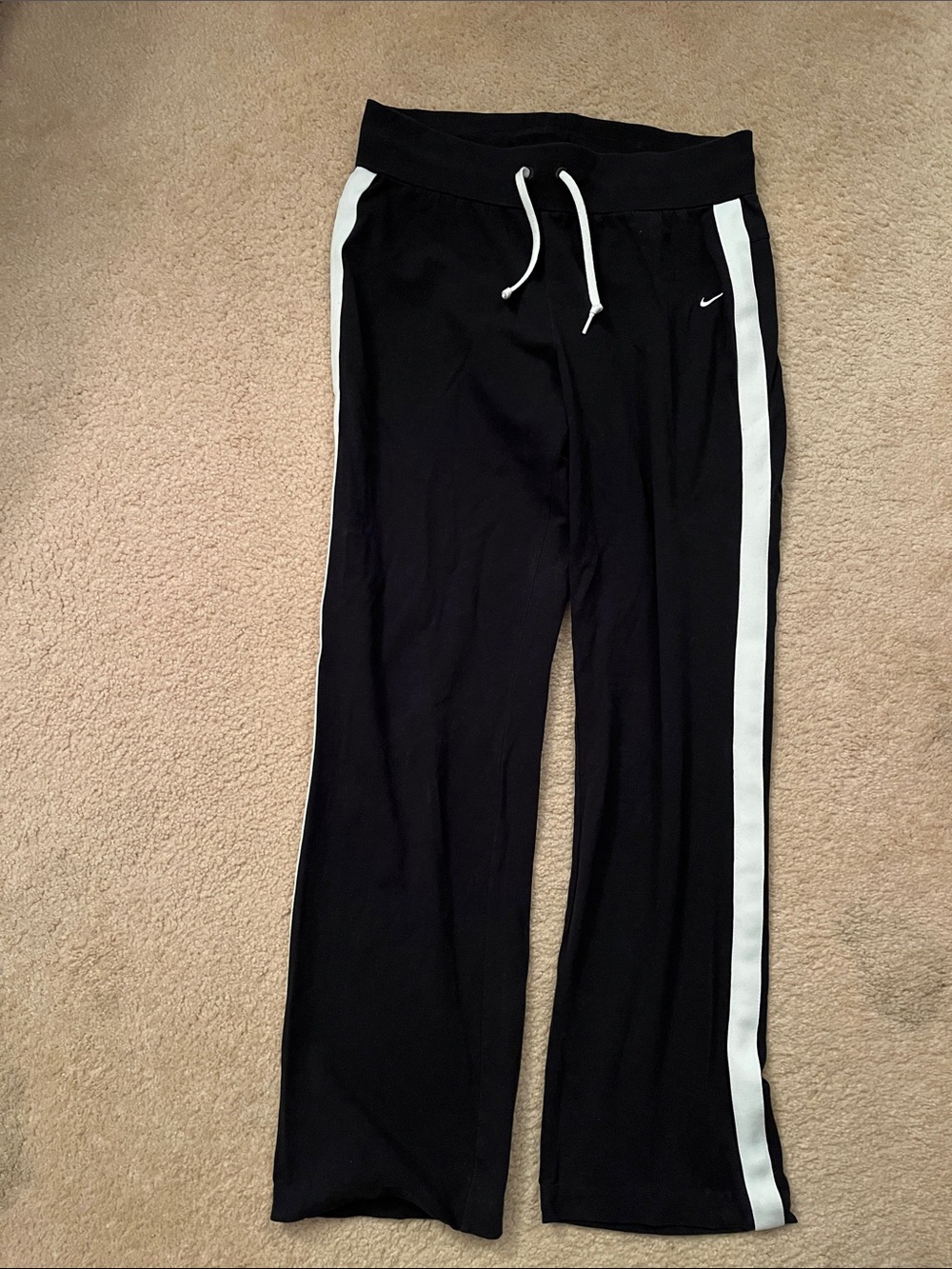 Nike Black with  White Stripes Drawstring M Sweat or track Pant